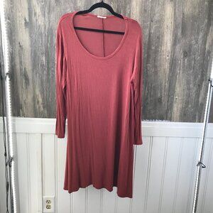 pinc long sleeve rose t-shirt dress size 2X